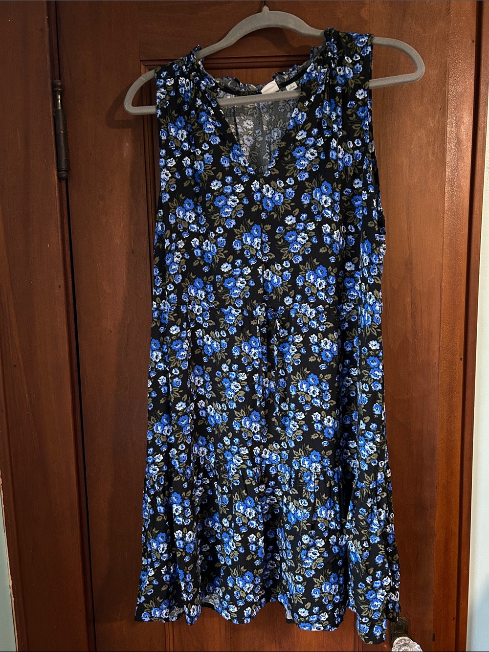 GAP Sleeveless Blue Floral Swing Dress - Women